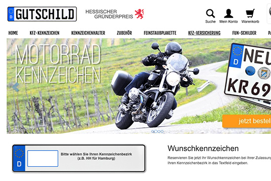 Gutschild.de - Shop-Screenshot