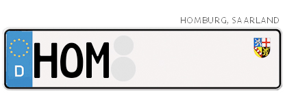 Kfz-Kennzeichen in Homburg