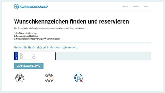 Wie kann ich Wunschkennzeichen reservieren lassen?